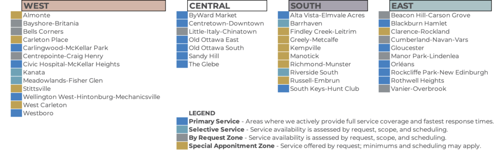 service area neighbourhoods